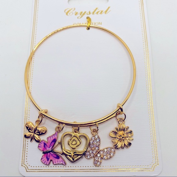 Crystal Jewelry - Bracelet Butterfly Crystal in gold tone! PRETTY